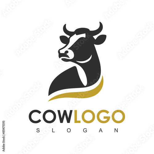 Cow Logo. Premium Cow farm product logo design vector. Vintage Cattle Angus Beef logo
