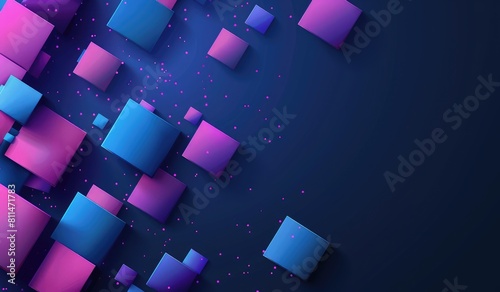 Technological patterns, with gradient blue and purple theme, abstract background, created with AI