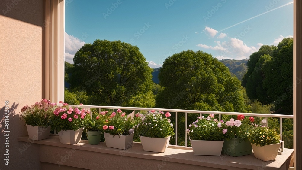 a balcony with a view of a valley and trees a balcony with a view of a valley and trees