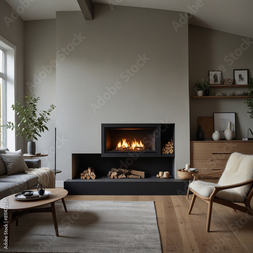 living room with fireplace © Ahsanul