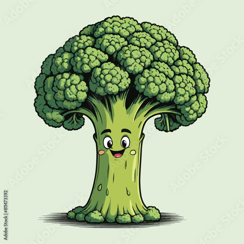 broccoli cartoon vector illustration