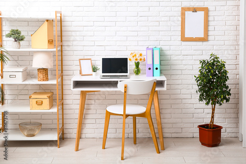 Modern home office interior...