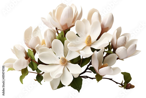 Elegant magnolia blooms for serene ambiance.  realistic portrait