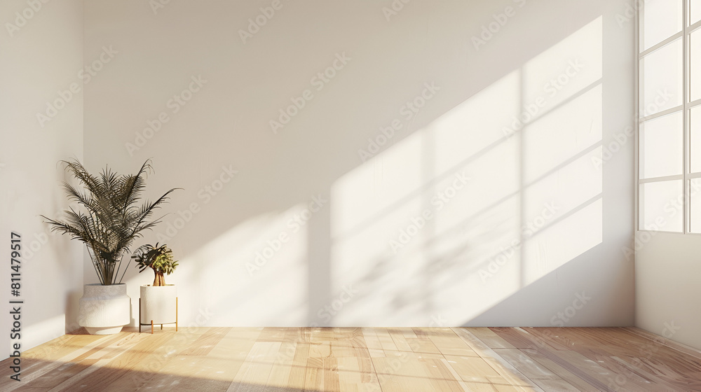 Empty spacious living room with white walls and balcony ,generative ai Empty spacious living room with white walls and balcony ,generative ai