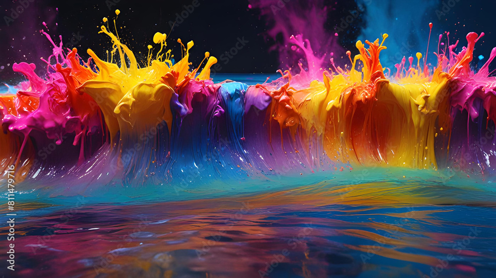 Multicolored paint splash Multicolored paint splash