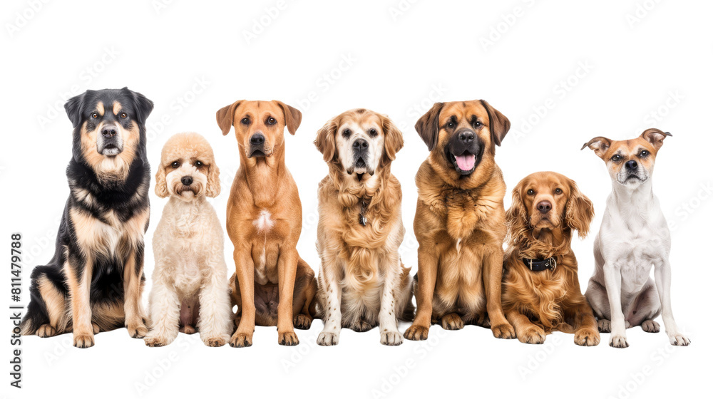 Group of dogs isolated on transparent background Group of dogs isolated on transparent background