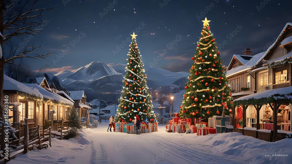 the atmosphere outside the house on Christmas and New Year's Eve the atmosphere outside the house on Christmas and New Year's Eve