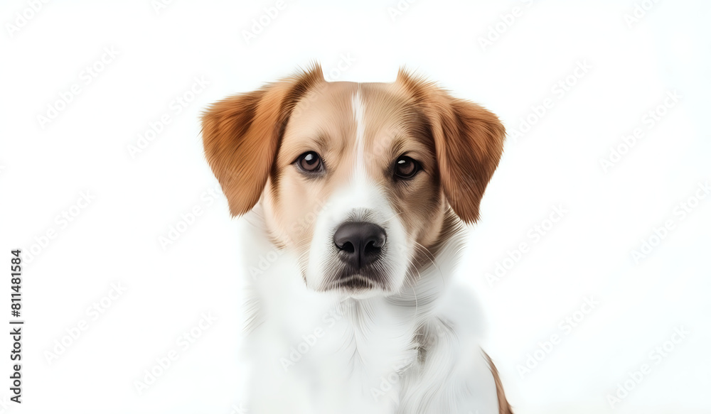 portrait of a dog, close up of a dog white background, dog on white background