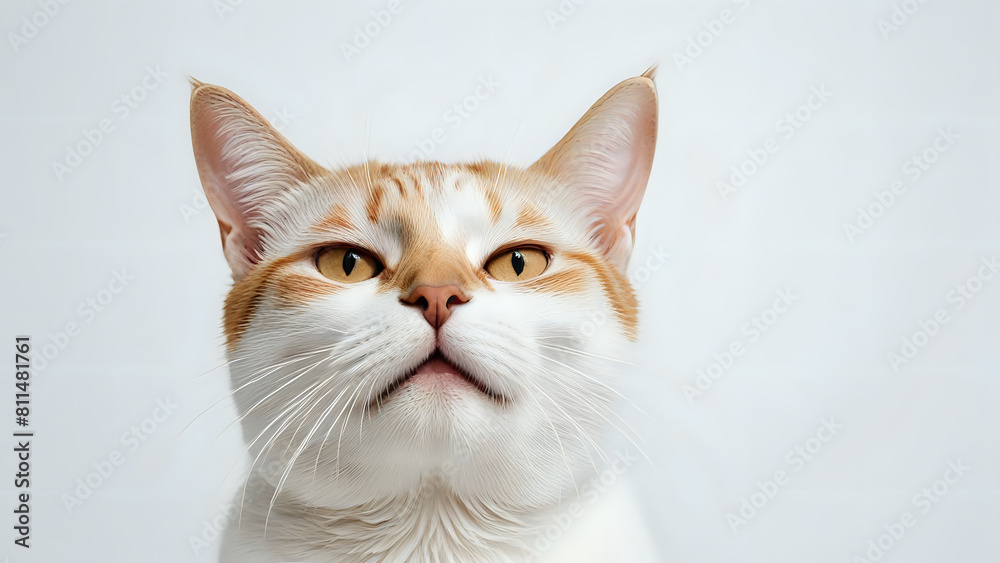 portrait of a cat, close up of a cat white background, cat on white background