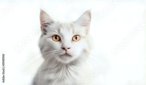 portrait of a cat, close up of a cat white background, cat on white background © Rahmat 