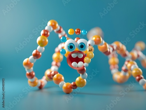 Whimsical Polymer Clay Monster with Colorful Tentacles and Expressive Eyes