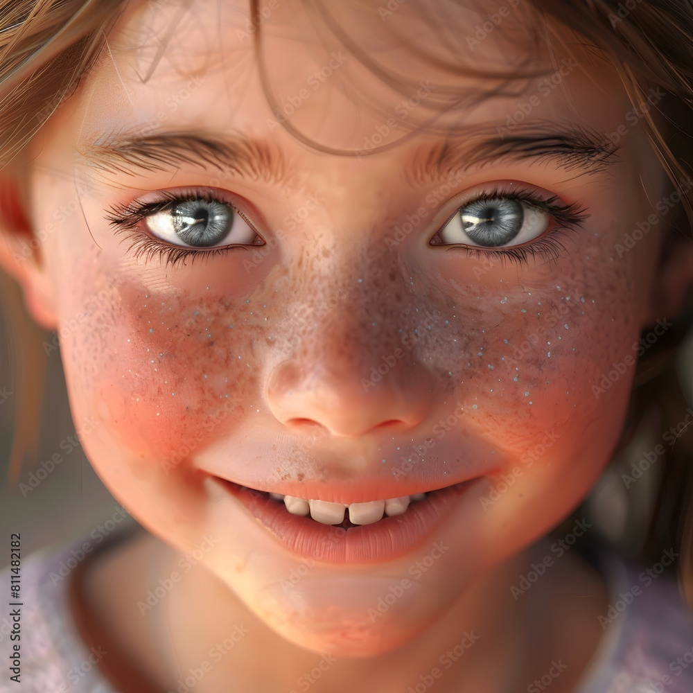 Radiant Close up Portrait of a Smiling Child Radiating Innocence and Happiness Radiant Close up Portrait of a Smiling Child Radiating Innocence and Happiness
