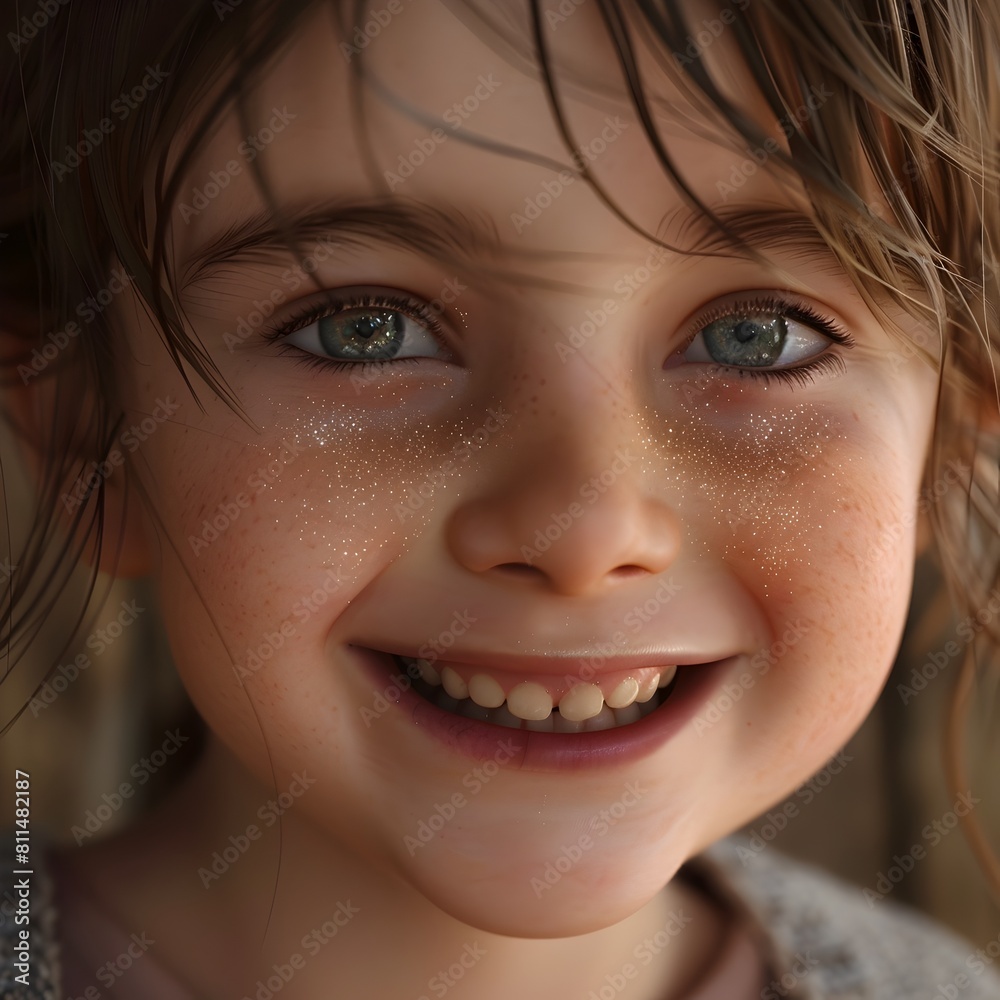 Radiant Smile of an Enchanting Young Girl with Sparkling Eyes Exuding Happiness and Innocence Radiant Smile of an Enchanting Young Girl with Sparkling Eyes Exuding Happiness and Innocence