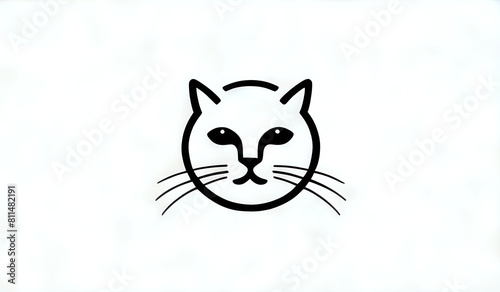 cat icon, cat logo, cat cartoon illustration, illustration of a cat, face cat logo, face cat icon © Rahmat 