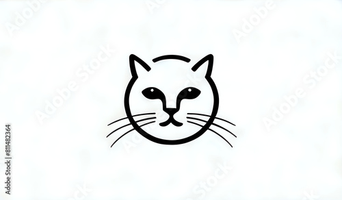 cat icon, cat logo, cat cartoon illustration, illustration of a cat, face cat logo, face cat icon © Rahmat 