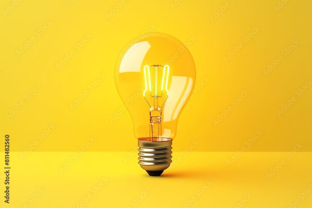 Lightbulb on yellow background Creativity Motivation and Inspiration concept Lightbulb on yellow background Creativity Motivation and Inspiration concept