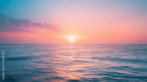 Pastel Sunset Over Tranquil Ocean