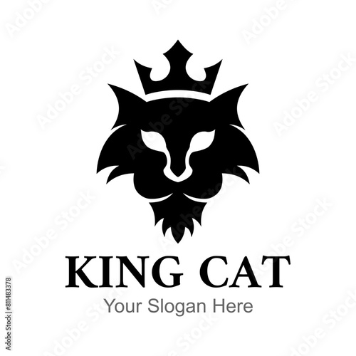 vector crowned cat head logo  © joko