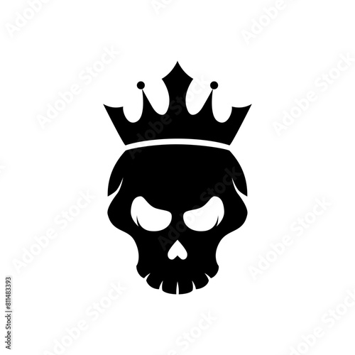 crowned skull logo vector silhouette  © joko