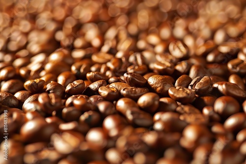 A close-up of rich arabica beans roasting, Futuristic , Cyberpunk