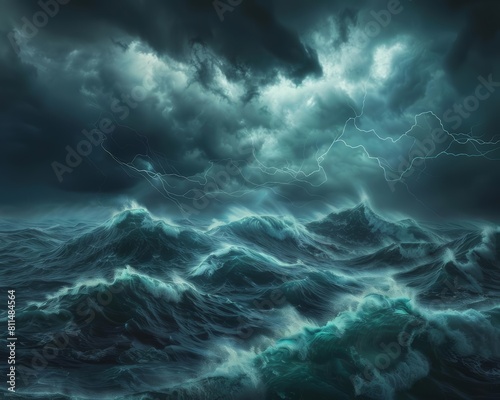 Fierce storm over the ocean