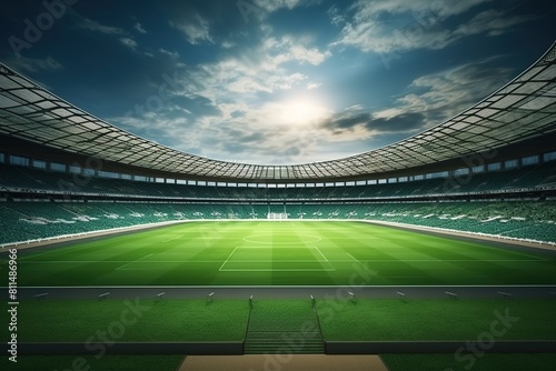 Football Stadium Embraced by Lush Green Surroundings