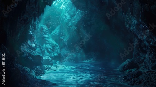 Secret underwater cavern