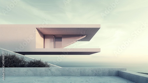 Minimal and Surreal Architecture, futuristic. Generative Ai © Kharismafajar