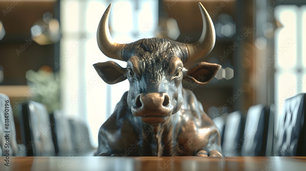 Fierce and Formidable Bull with Intimidating Horns Captured in Close up Fierce and Formidable Bull with Intimidating Horns Captured in Close up