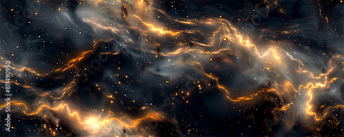 A black and orange space background with a lot of stars and a lot of fire