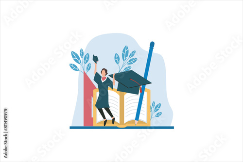 Graduation Day Flat Design Illustration
