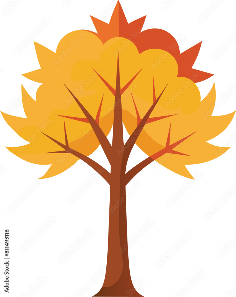 Fototapeta premium Maple tree illustration, tree iconic for canadian