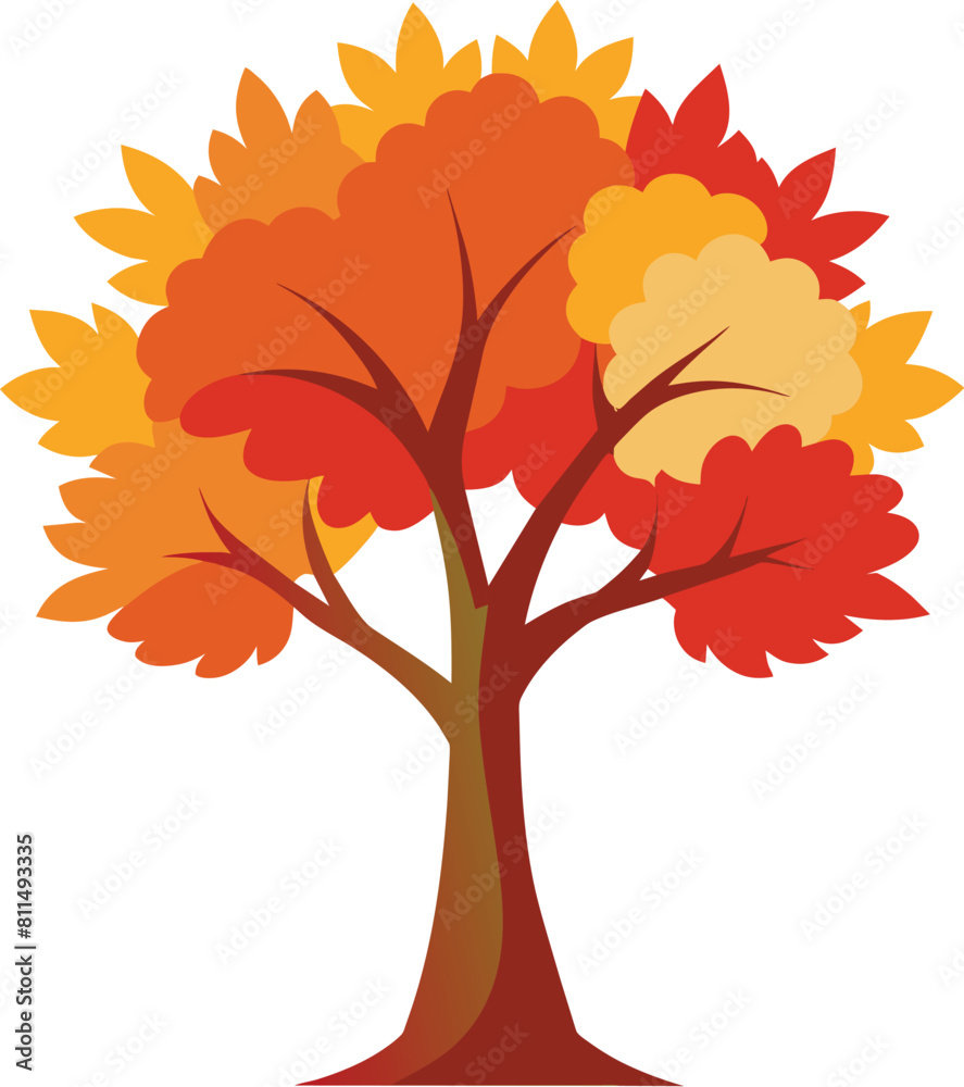 Obraz premium Maple tree illustration, tree iconic for canadian