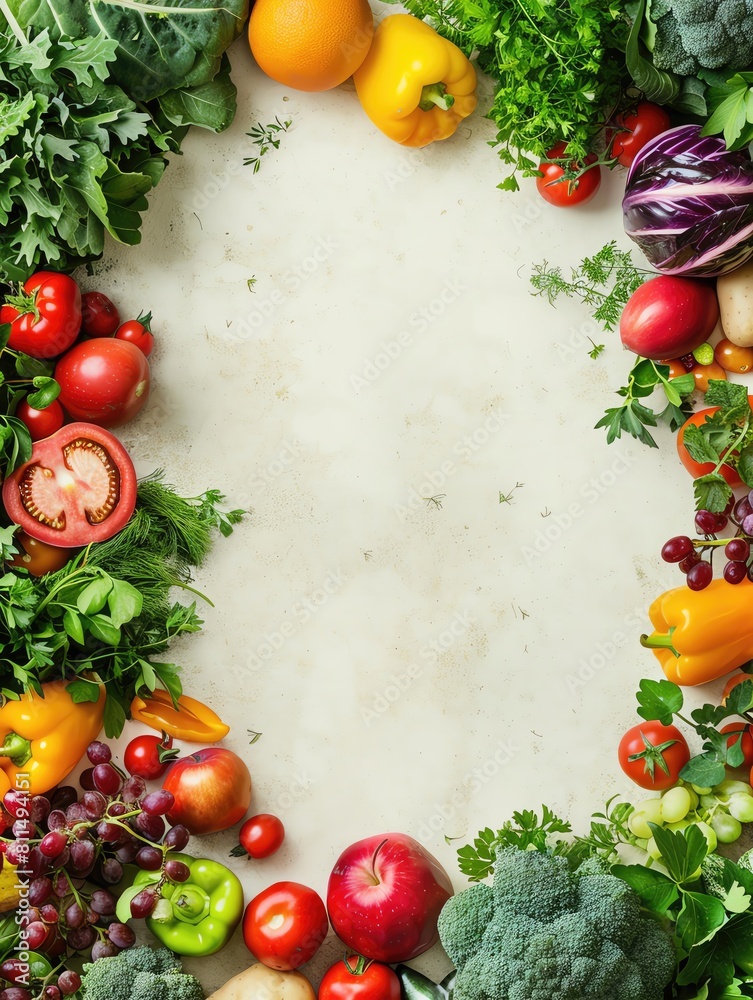 Copy space on a background of seasonal farm produce, ideal for supporting messages about healthy lifestyle choices Copy space on a background of seasonal farm produce, ideal for supporting messages about healthy lifestyle choices