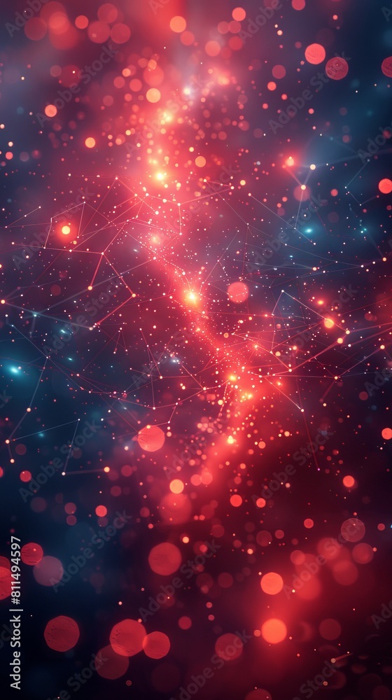 Fototapeta premium Abstract background with bright red swirling lights and smoke.