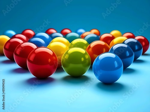 Multiple colour of balls in blue background