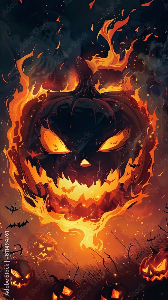 Abstract Dark Halloween Hell Fire Flyer Abstract Dark Halloween Hell Fire Flyer