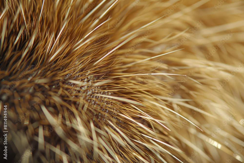 Background Porcupine Quill Closeup On Fur Created Using Artificial Intelligence Background Porcupine Quill Closeup On Fur Created Using Artificial Intelligence