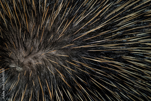 Background Porcupine Quill Closeup On Fur Created Using Artificial Intelligence