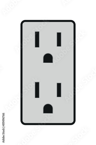 American power outlet icon. Type B icon. Vector illustration