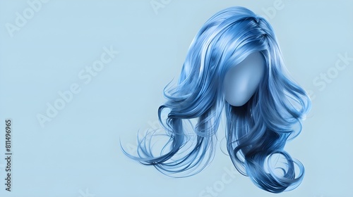 Female wig icon. Stylish hair wig with trendy design isolated on background