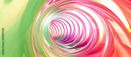 abstract glowing effect pink and green of spiral tunnel background