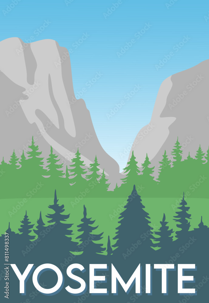 Fototapeta premium yosemite national park with blue sky