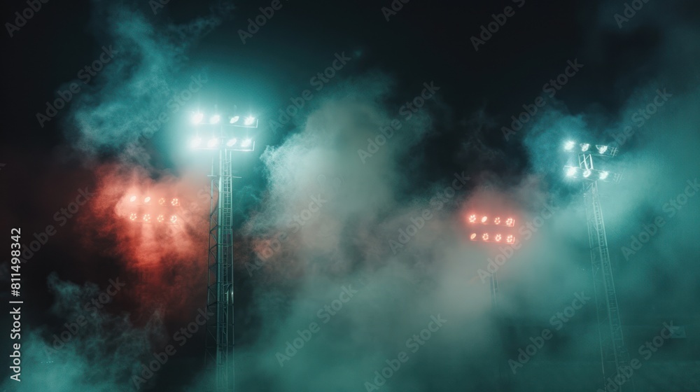 close-up photo of a goal and smoke against a dark background, AI generated image close-up photo of a goal and smoke against a dark background, AI generated image