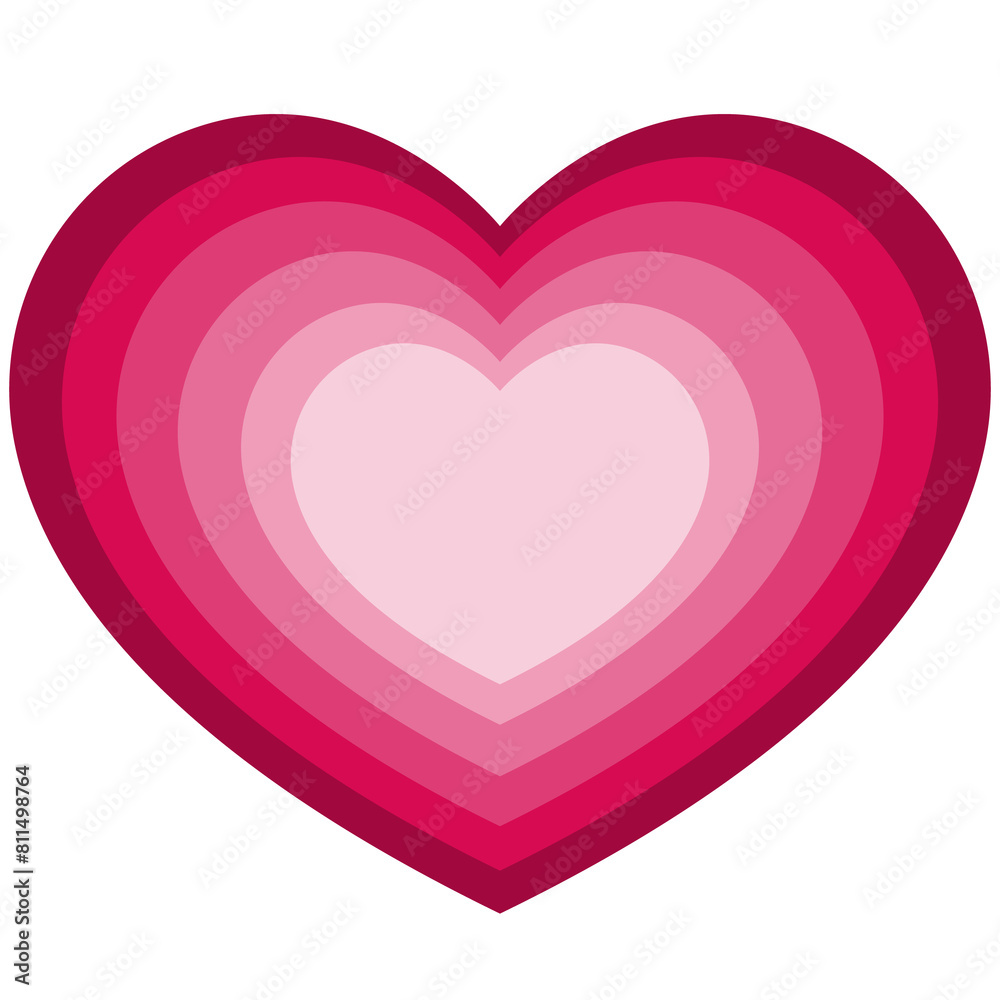 Corazón rosa con degradado. Corazones en diferentes escalas. Corazón rosa con degradado. Corazones en diferentes escalas.