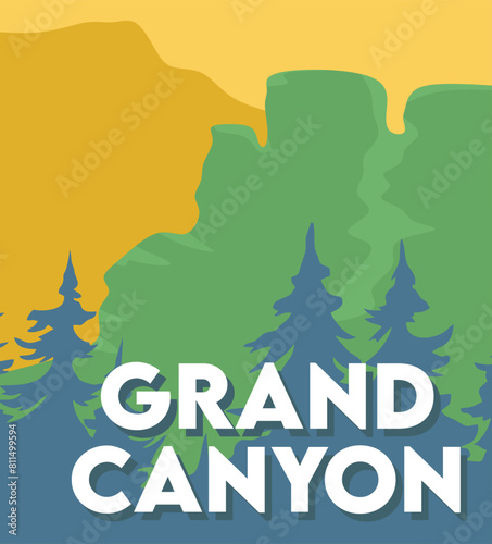 grand canyon national park with beautiful yellow sky