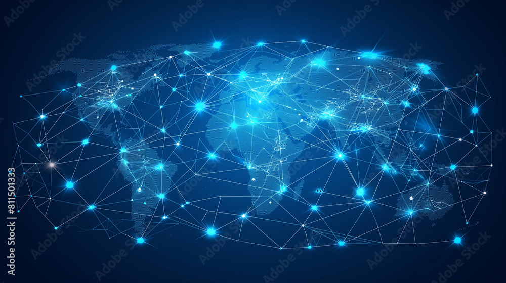 Map of the planet. Rays of energy. World map. Global social network. Future. Vector. Blue futuristic background with planet Earth. Internet and technology. Floating blue plexus geometric background. Map of the planet. Rays of energy. World map. Global social network. Future. Vector. Blue futuristic background with planet Earth. Internet and technology. Floating blue plexus geometric background.