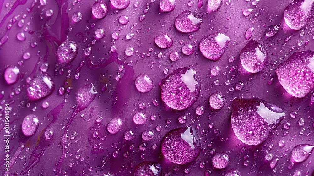Close-up of Raindrops on a Purple Background Close-up of Raindrops on a Purple Background