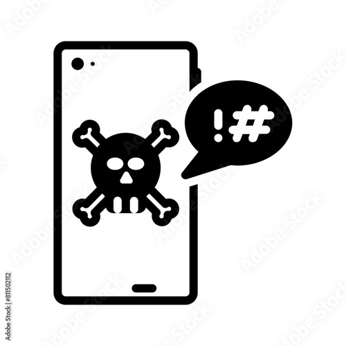 Vector solid black icon for Threats