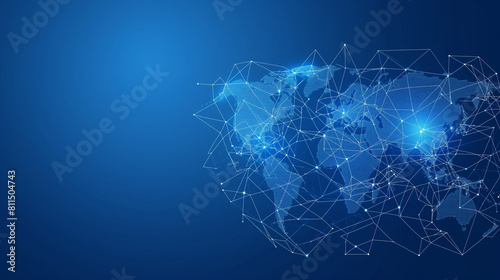Global connection network background. World map. Internet technology concept or global communication.